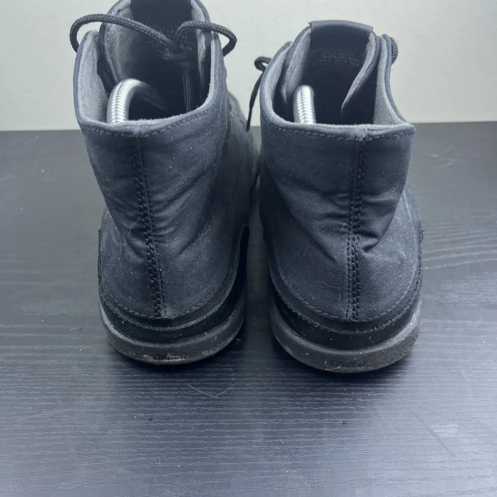 OluKai Nalukai Kapa Boots Mens 9.5 Black Waxed Canvas Water‎ Resistant